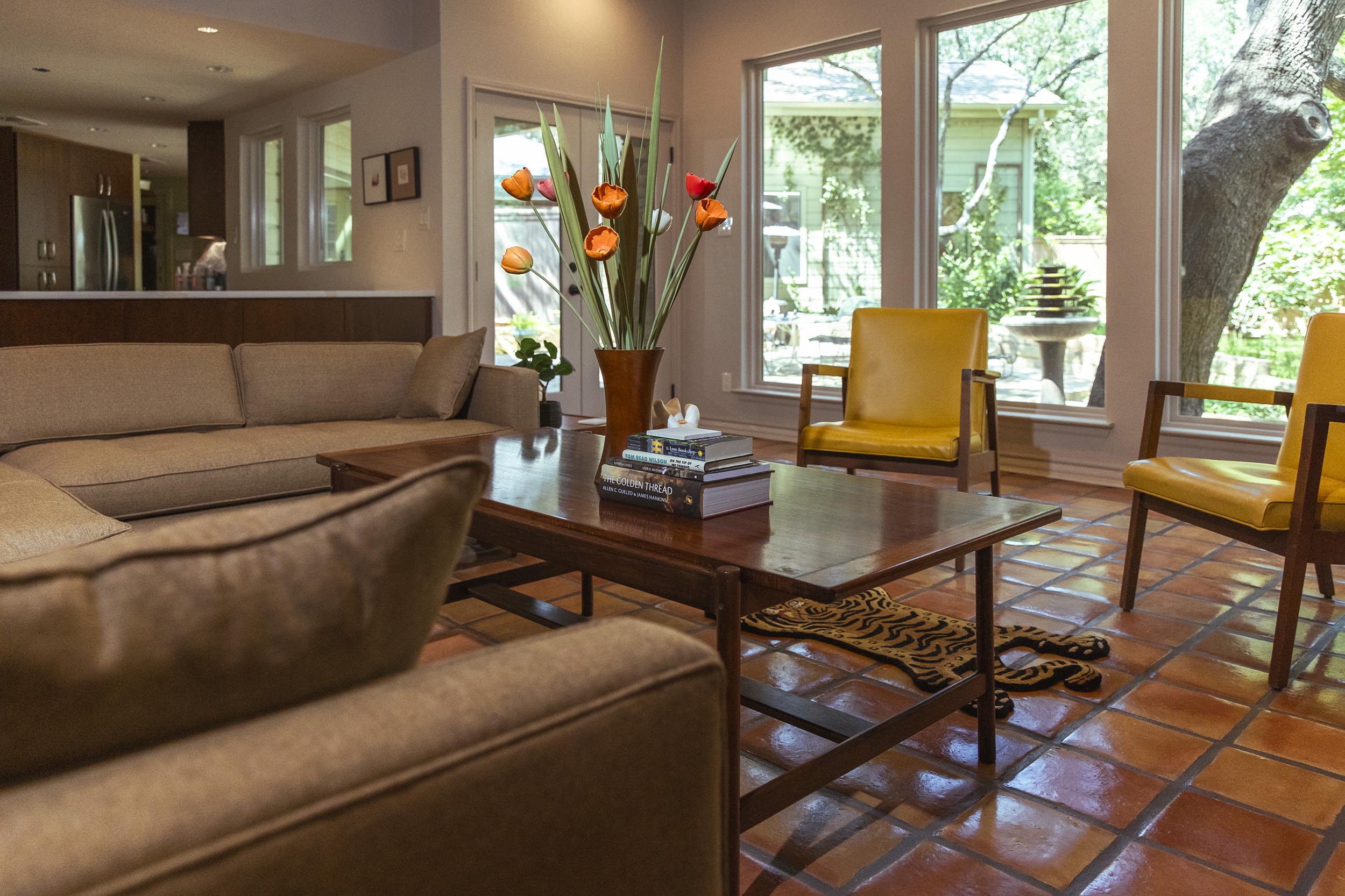 home addition tile matching living area bluffview