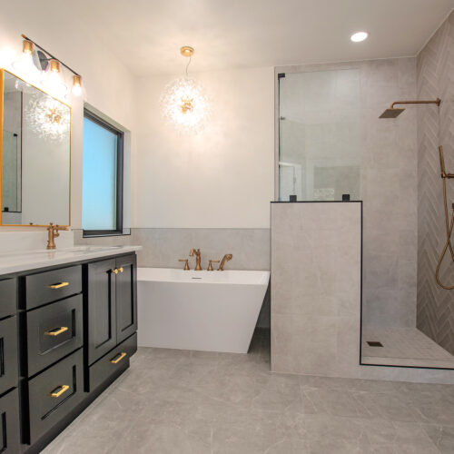 canyon golf bathroom remodel black and white minimalism