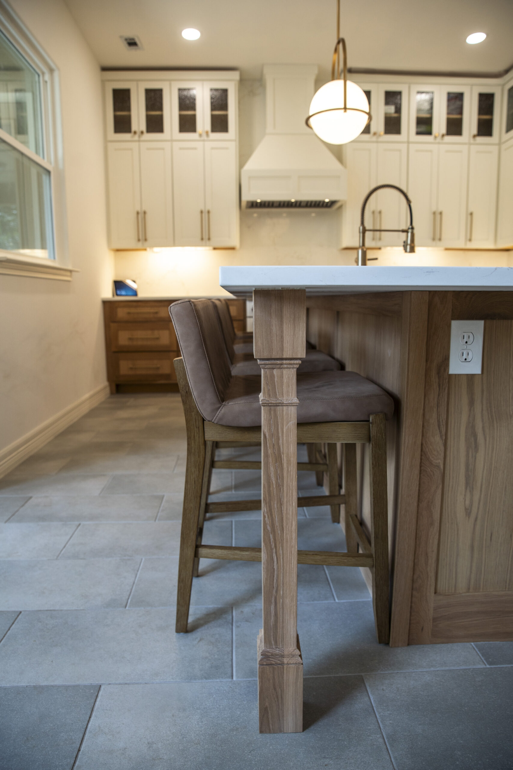 wooden custom kitchen island and bar