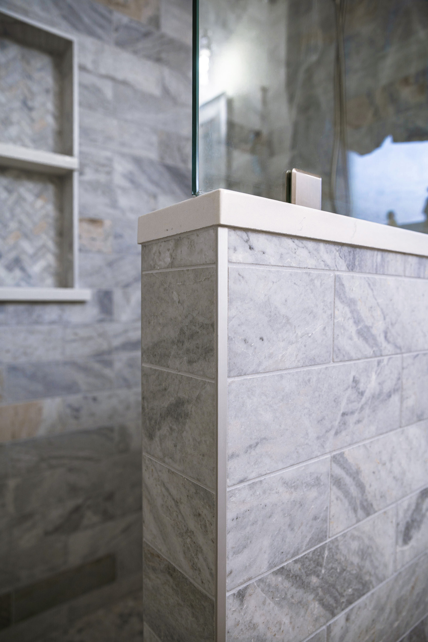 ponywall walk in shower