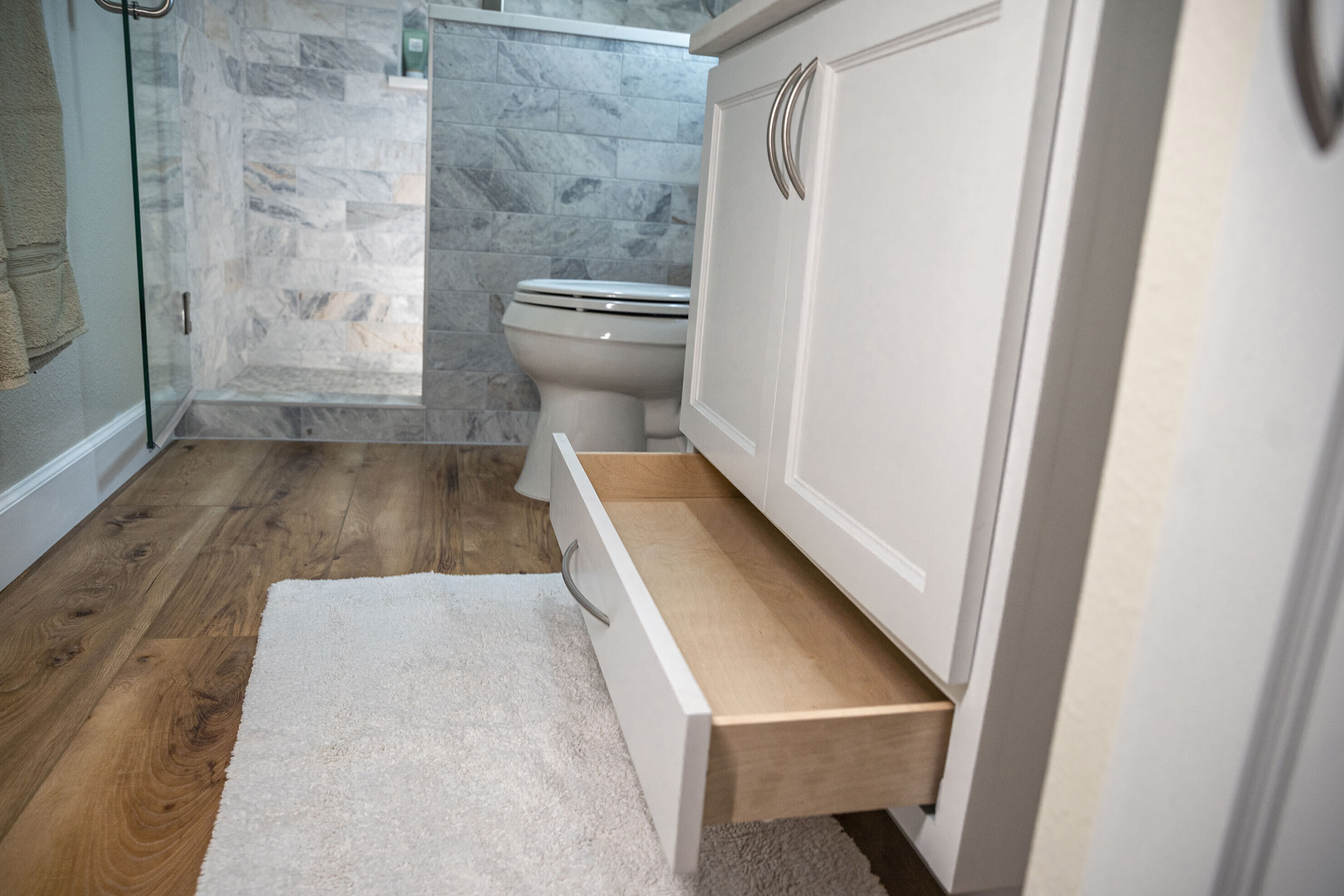 bottom drawer custom vanity soft close hardware