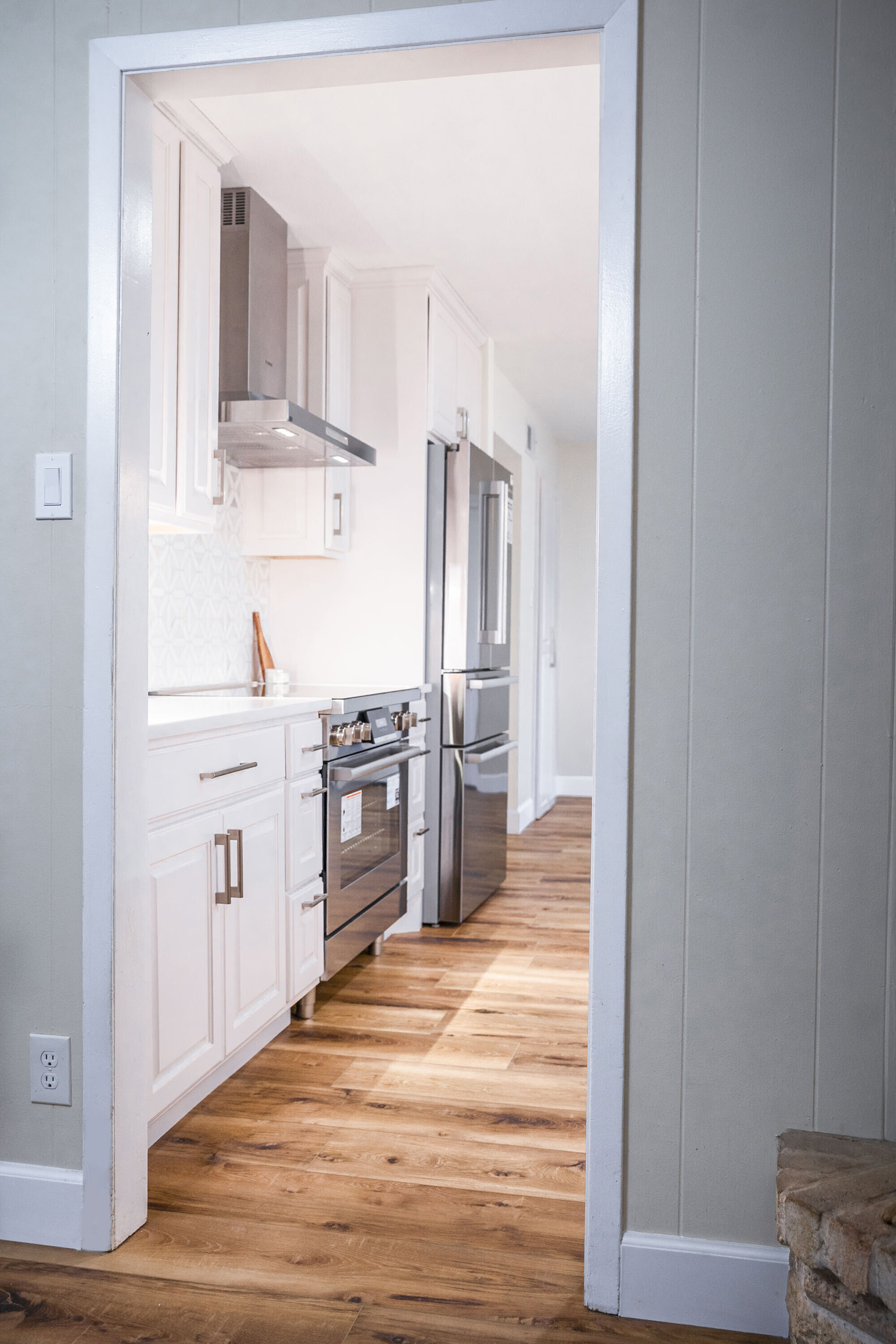 side kitchen view remodeled flooring new appliances san antonio