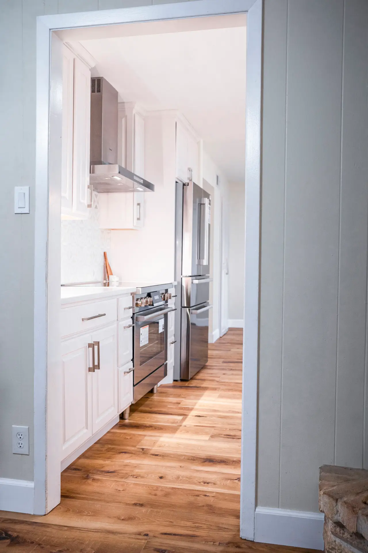 side kitchen view remodeled flooring new appliances san antonio