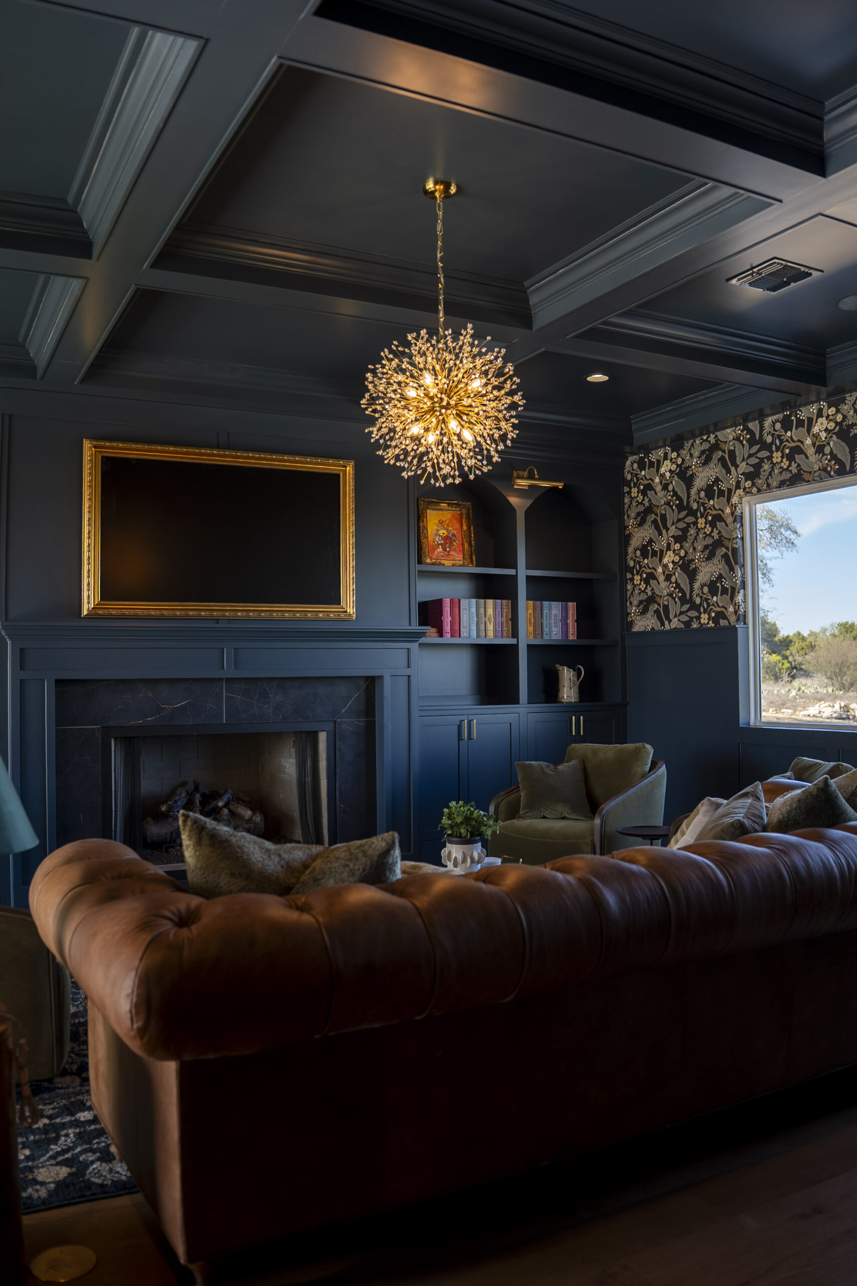 color drenched living room teal home addition