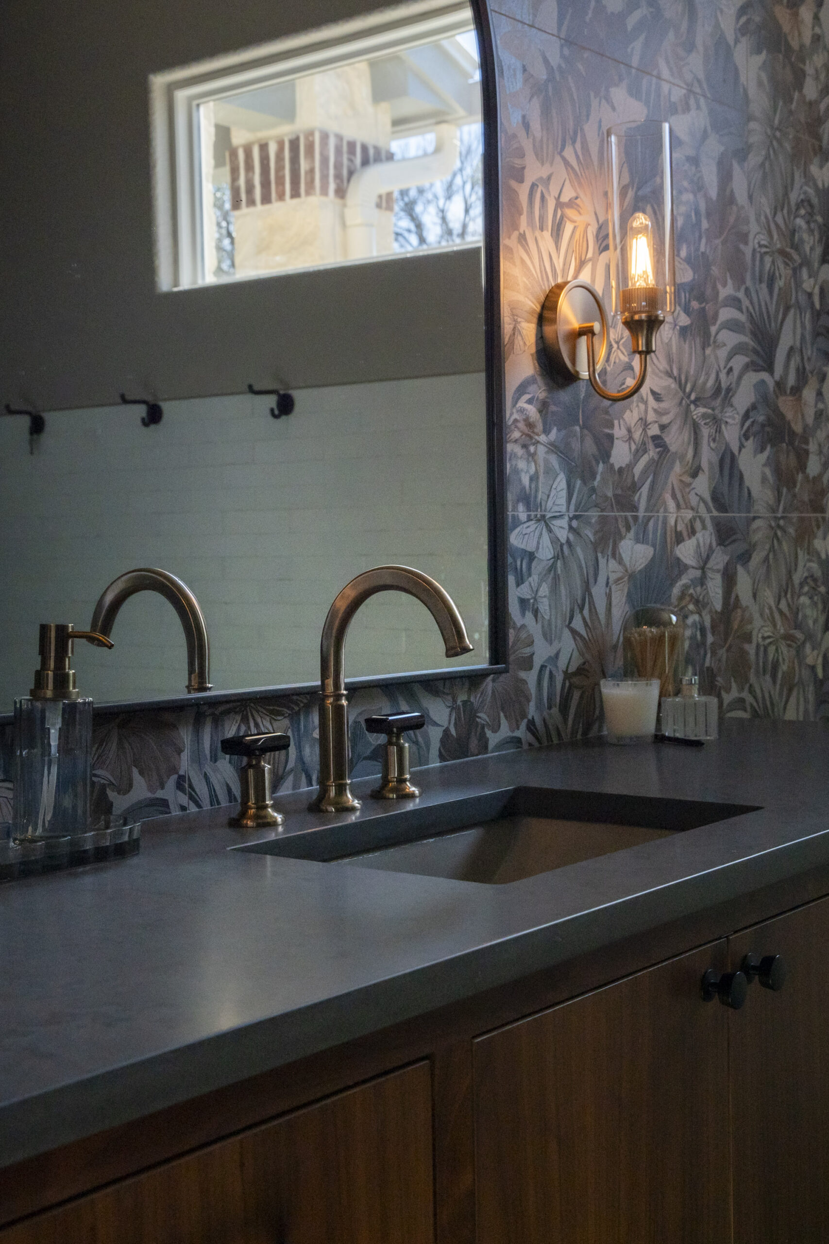 gold faucet plumbing new build bathroom