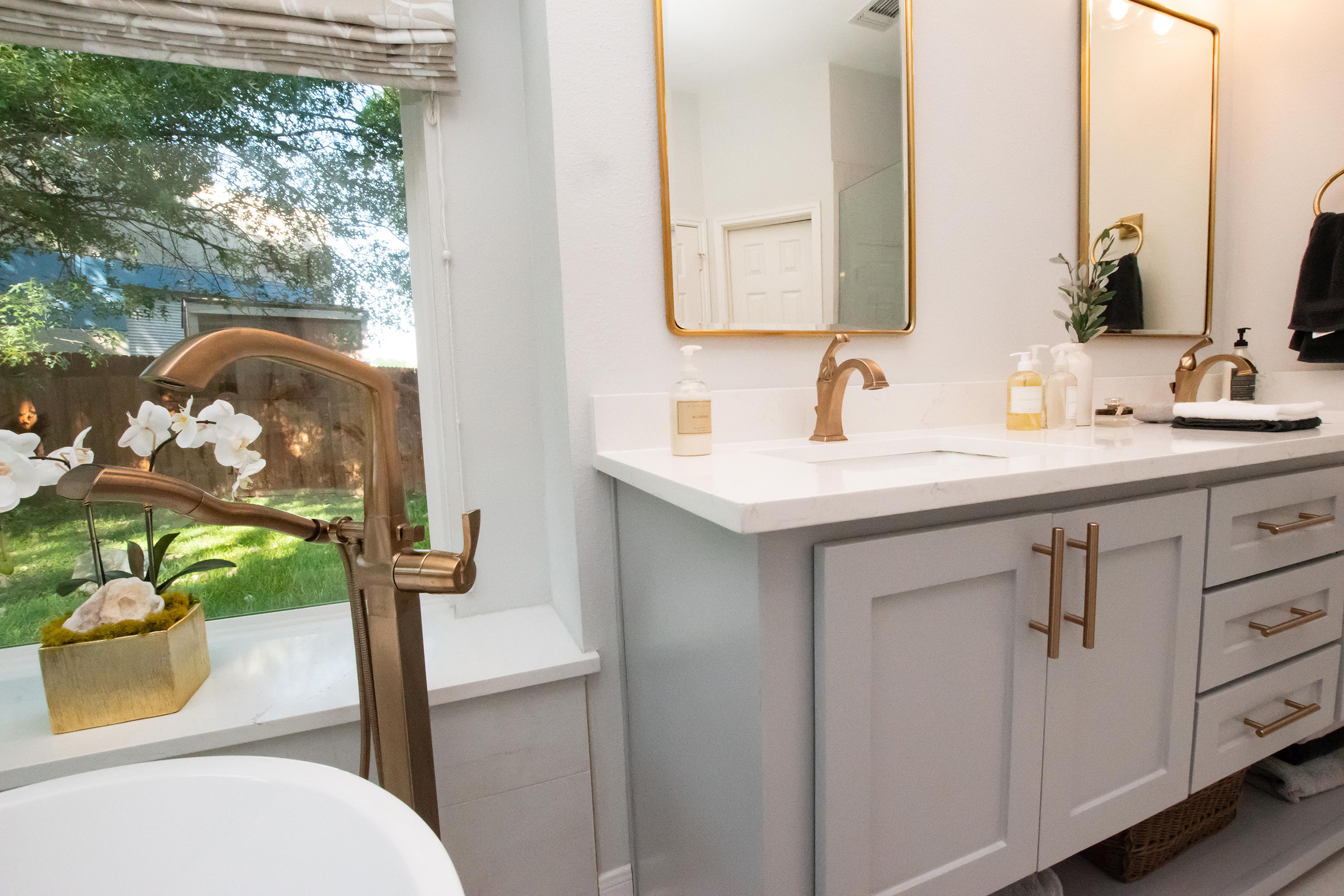 vanity his her sinks bathroom remodel