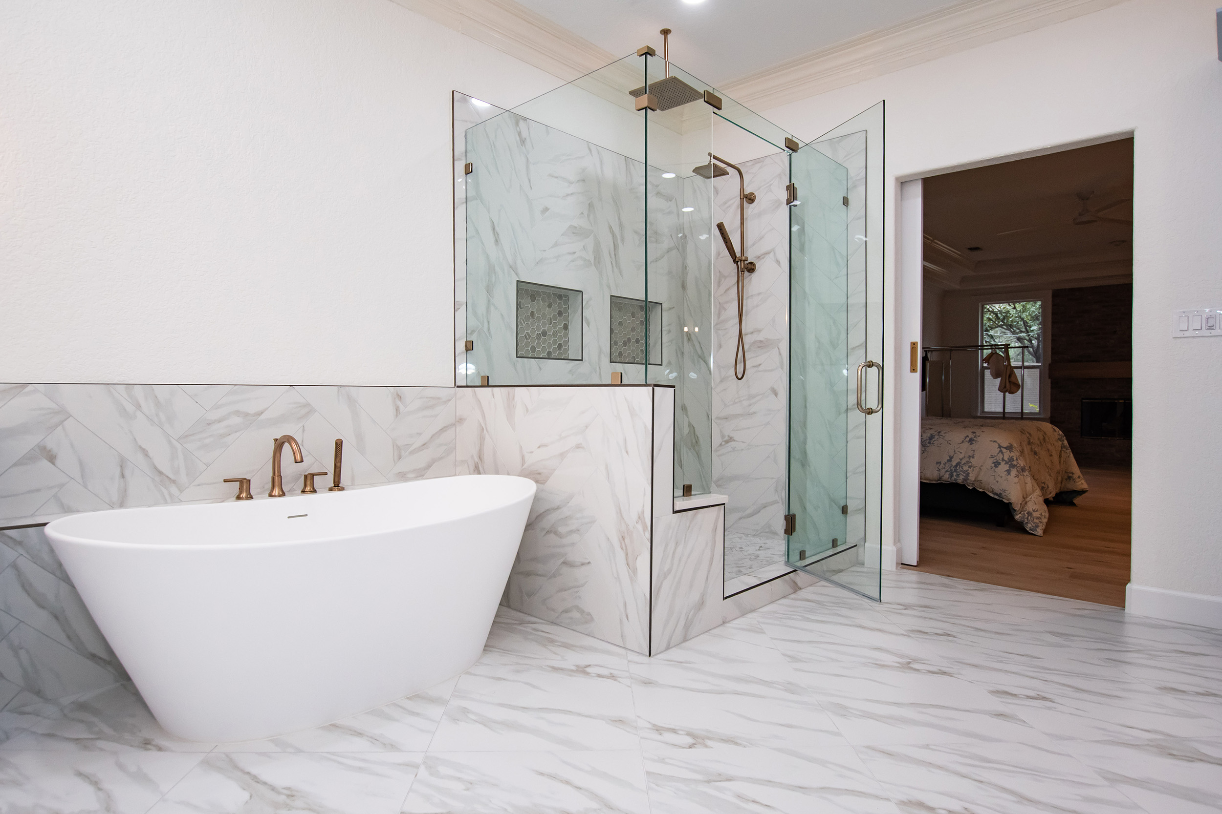 tiled wall bathroom remodel walk in shower stone bathtub bathroom remodel