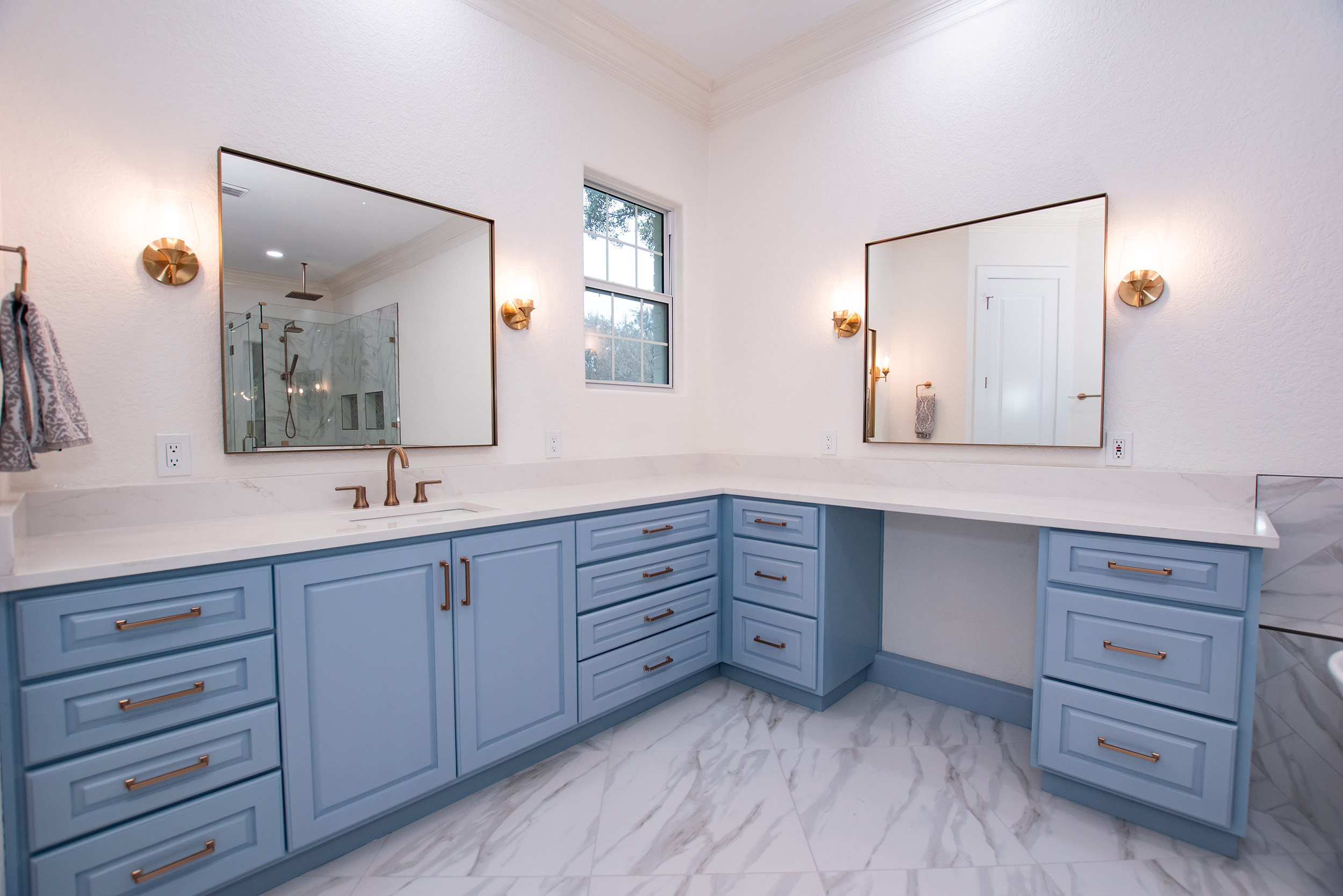 powder blue matching vanities custom woodworking bathroom remodel san antonio