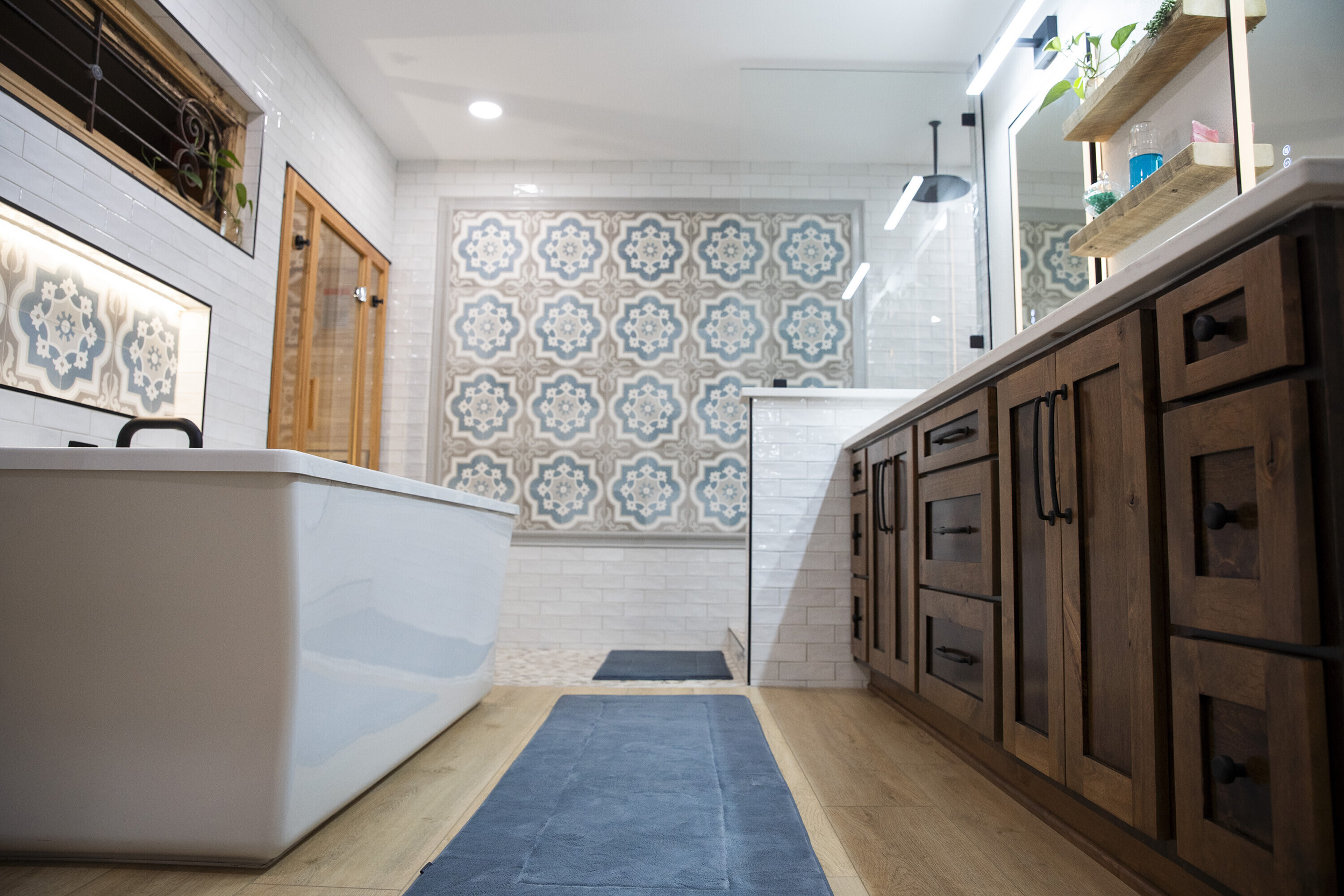 bathroom flooring wood look tile